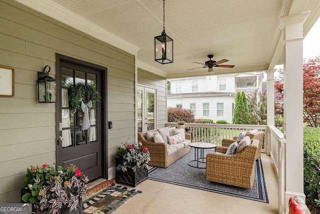 1901 Franklin Grove Pkwy, Bogart, GA 30622 - covered porch featuring a ceiling fan