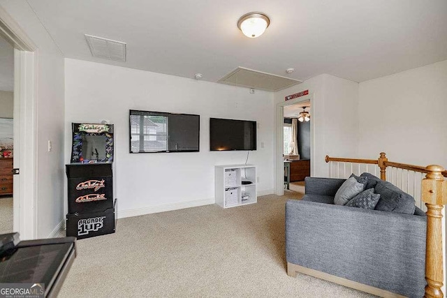 1901 Franklin Grove Pkwy, Bogart, GA 30622 - carpeted living area with attic access and baseboards