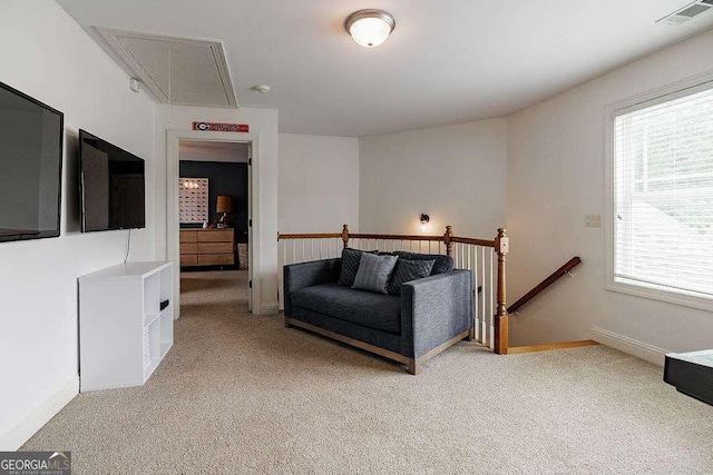 1901 Franklin Grove Pkwy, Bogart, GA 30622 - bedroom featuring attic access, light carpet, and multiple windows