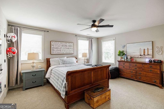 1901 Franklin Grove Pkwy, Bogart, GA 30622 - bedroom with light colored carpet and ceiling fan