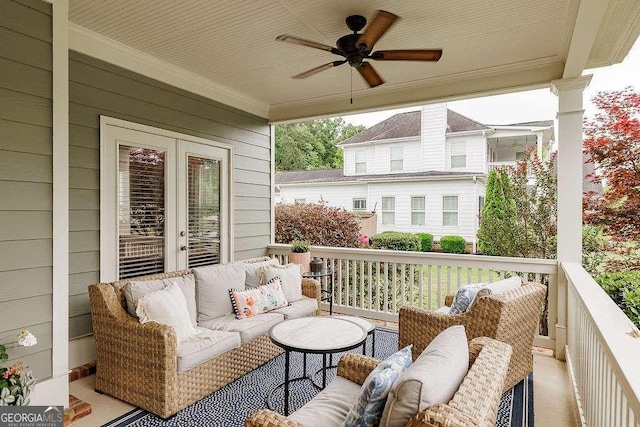 1901 Franklin Grove Pkwy, Bogart, GA 30622 - balcony with a ceiling fan and an outdoor living space