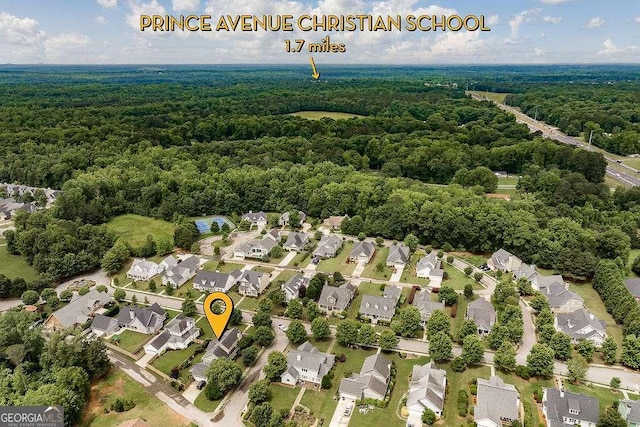 1901 Franklin Grove Pkwy, Bogart, GA 30622 - aerial view of residential area featuring a forest
