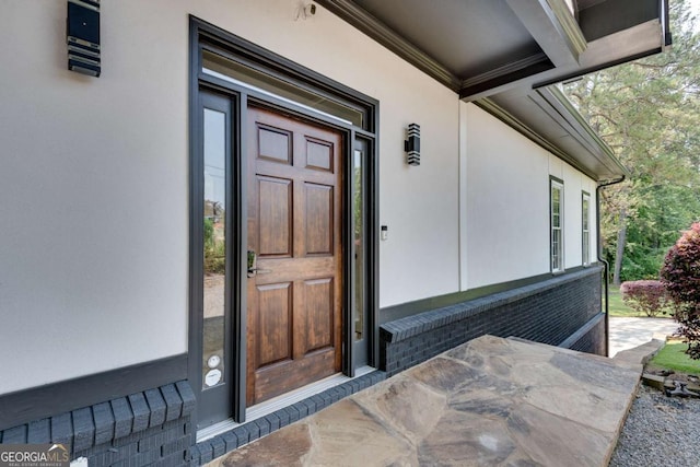 14440 Cogburn Rd, Alpharetta, GA 30004 - entrance to property featuring stucco siding