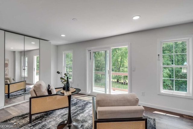 14440 Cogburn Rd, Alpharetta, GA 30004 - office area featuring wood finished floors, recessed lighting, and baseboards
