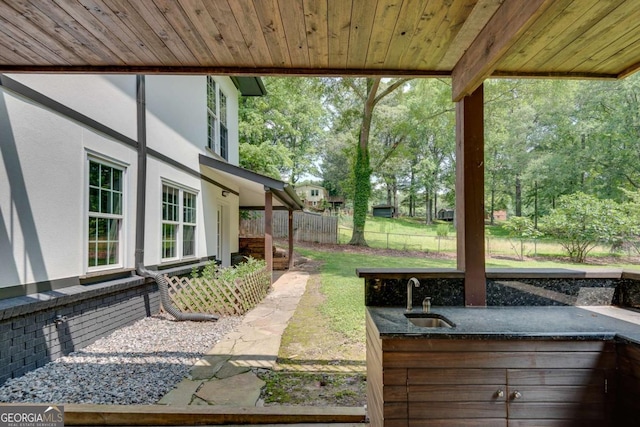 14440 Cogburn Rd, Alpharetta, GA 30004 - view of patio / terrace with a sink