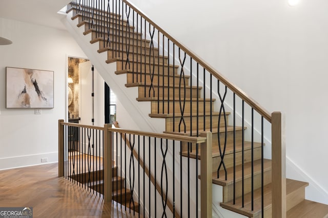 555 Orme Cir NE, Atlanta, GA 30306 - stairs featuring baseboards