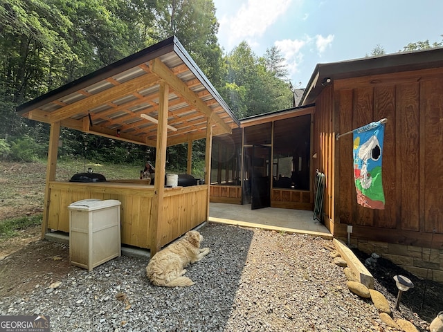 2726 Turkey Trot, Hiawassee, GA 30546 - view of patio / terrace with a sunroom