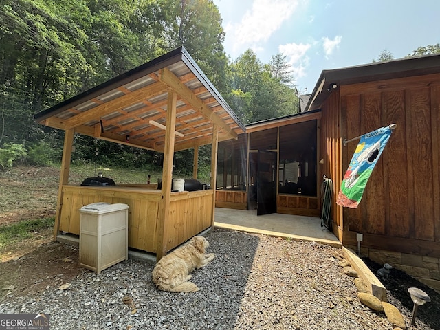 2726 Turkey Trot, Hiawassee, GA 30546 - view of patio featuring a sunroom