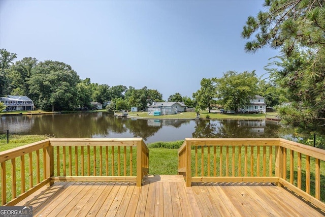 437 Edgewater Cir, Macon, GA 31220 - wooden terrace featuring a water view