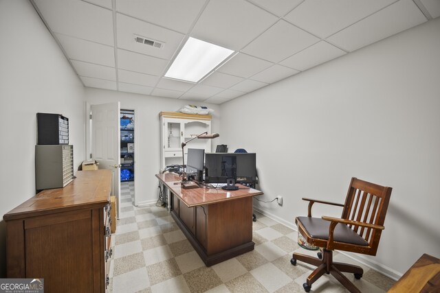 569 Fairway Dr, Woodstock, GA 30189 - home office featuring light floors and a drop ceiling
