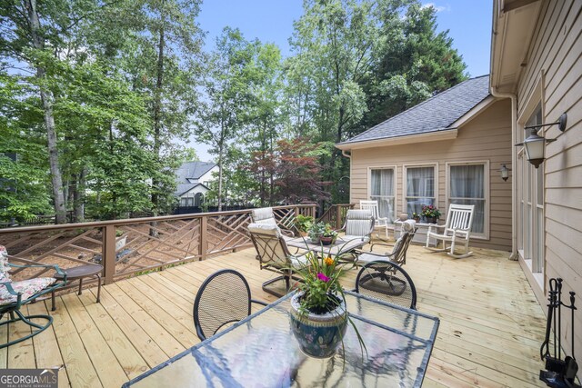569 Fairway Dr, Woodstock, GA 30189 - deck featuring outdoor dining space