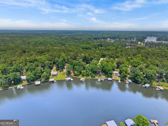 291 Thomas Dr, Eatonton, GA 31024 - drone / aerial view of a heavily wooded area and a nearby body of water