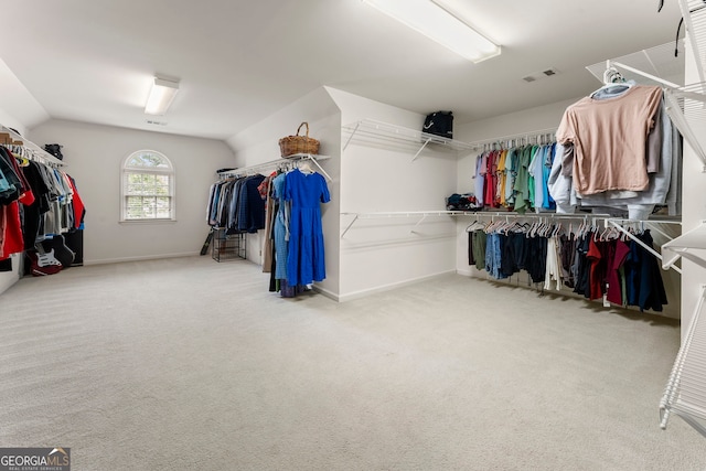 10135 High Falls Pointe, Johns Creek, GA 30022 - spacious closet featuring lofted ceiling and carpet floors