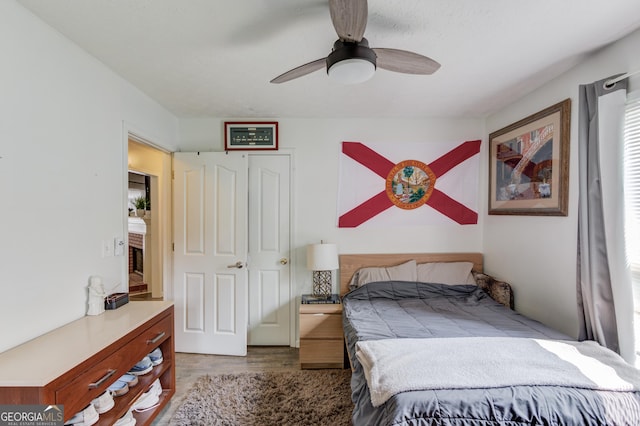 2005 Ashton Pointe Dr, Dacula, GA 30019 - bedroom with wood finished floors and ceiling fan