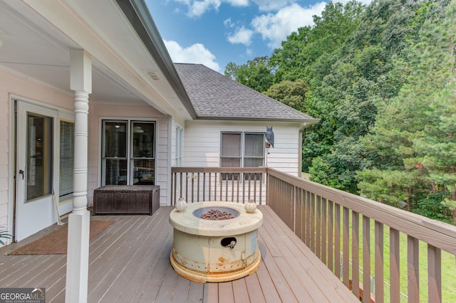 2005 Ashton Pointe Dr, Dacula, GA 30019 - deck with a fire pit