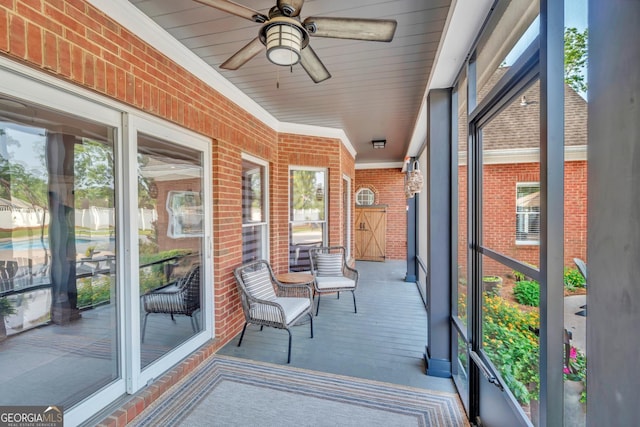 2717 Old Eastman Rd, Cadwell, GA 31009 - sunroom with ceiling fan