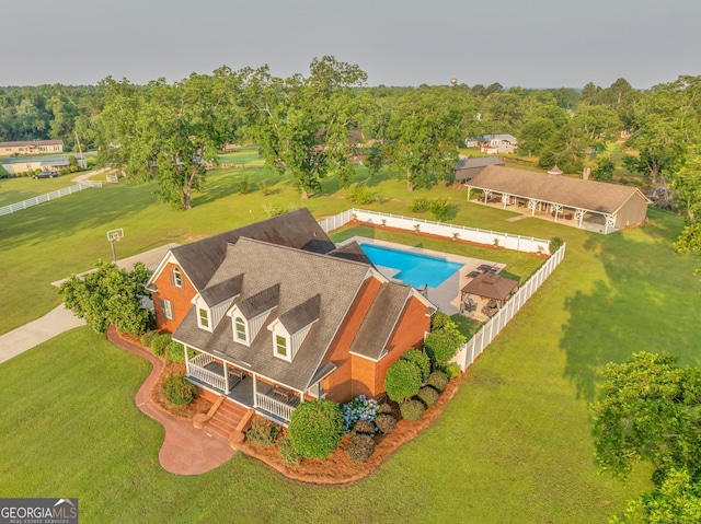2717 Old Eastman Rd, Cadwell, GA 31009 - aerial view of property and surrounding area featuring a pool area