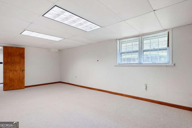 272 Creek Ct SW, Marietta, GA 30064 - empty room with carpet, baseboards, and a drop ceiling