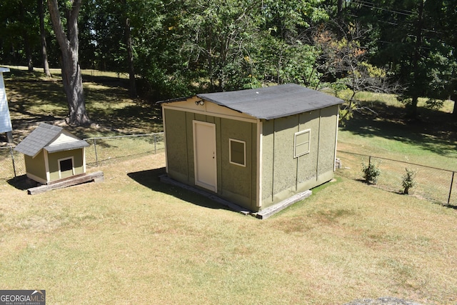 3400 Scott Dr, Austell, GA 30106 - view of shed featuring a fenced backyard