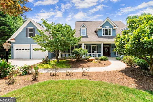 149 Highland Rd S, Dahlonega, GA 30533 - view of front of home with a garage, a porch, concrete driveway, and a front yard