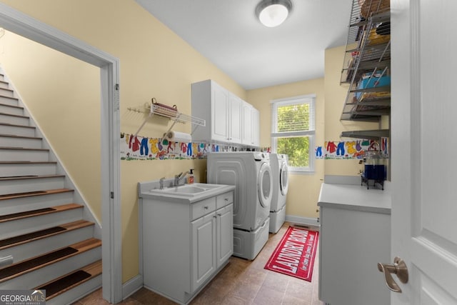 149 Highland Rd S, Dahlonega, GA 30533 - washroom featuring cabinet space, independent washer and dryer, and baseboards
