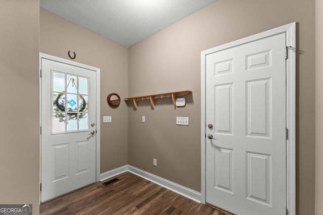 149 Highland Rd S, Dahlonega, GA 30533 - foyer featuring baseboards and dark wood-style floors