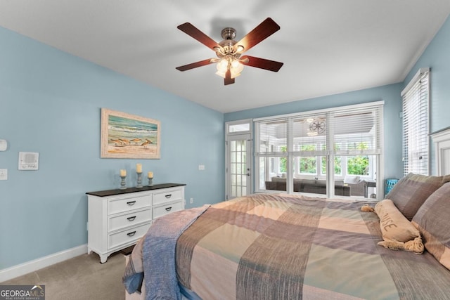 149 Highland Rd S, Dahlonega, GA 30533 - bedroom featuring light colored carpet, baseboards, and ceiling fan