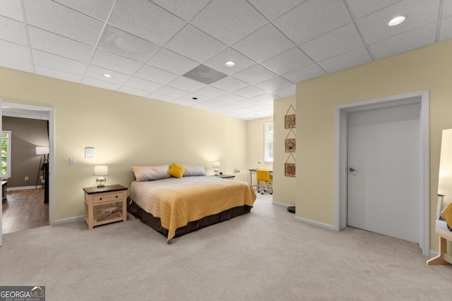 149 Highland Rd S, Dahlonega, GA 30533 - bedroom with carpet flooring, a drop ceiling, baseboards, and recessed lighting