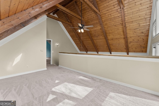 405 Cedar Hollow Rd Unit 2, Cleveland, GA 30528 - additional living space featuring wood ceiling, carpet flooring, a ceiling fan, and baseboards