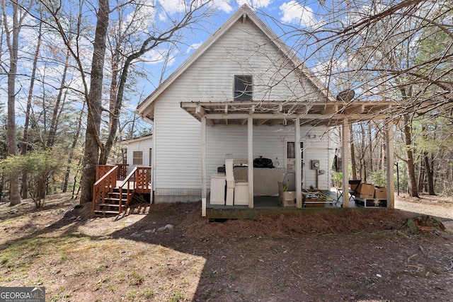 405 Cedar Hollow Rd Unit 2, Cleveland, GA 30528 - rear view of house with a deck