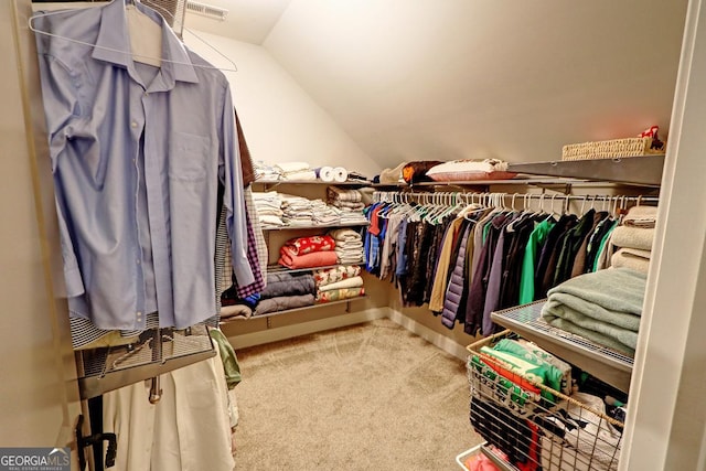 1178 Chambord Way NE, Brookhaven, GA 30319 - walk in closet featuring vaulted ceiling and carpet