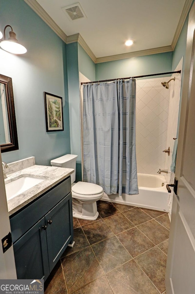 1178 Chambord Way NE, Brookhaven, GA 30319 - full bathroom with ornamental molding, vanity, and shower / bath combo