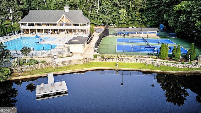 1178 Chambord Way NE, Brookhaven, GA 30319 - view from above of property featuring a large body of water and a pool