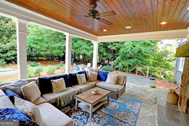 1178 Chambord Way NE, Brookhaven, GA 30319 - view of patio featuring outdoor lounge area and ceiling fan