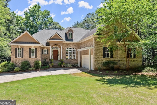 1421 Lane Creek Dr, Bishop, GA 30621 - view of front facade featuring concrete driveway, an attached garage, a front yard, and brick siding