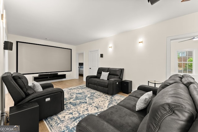 1421 Lane Creek Dr, Bishop, GA 30621 - cinema with wood finished floors, ceiling fan, and baseboards