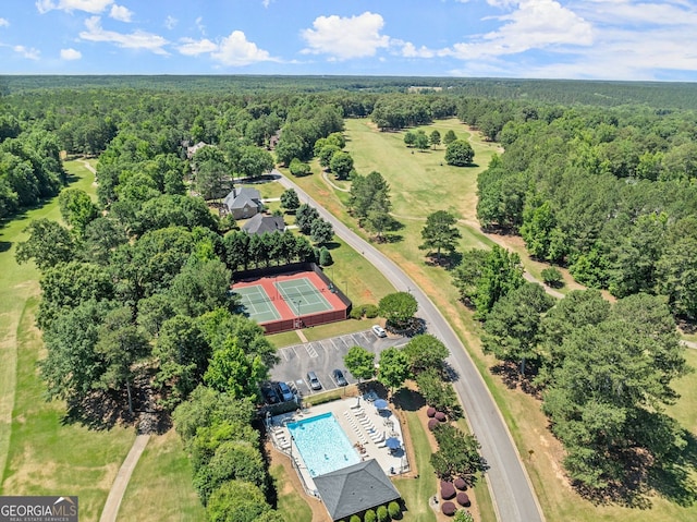 1421 Lane Creek Dr, Bishop, GA 30621 - bird's eye view of a heavily wooded area and a pool