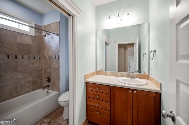 100 Oboe Ct, Ellijay, GA 30540 - full bathroom featuring toilet, vanity, and shower / washtub combination