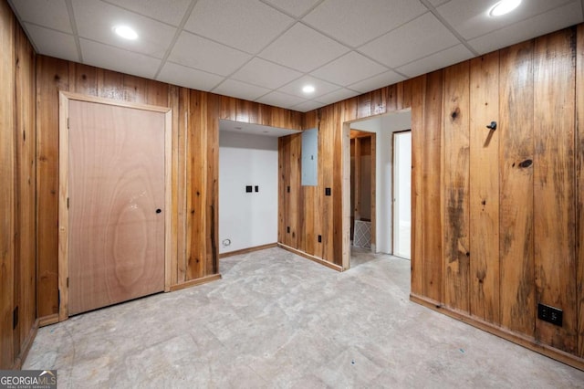 100 Oboe Ct, Ellijay, GA 30540 - unfurnished bedroom with wood walls, recessed lighting, baseboards, and a closet