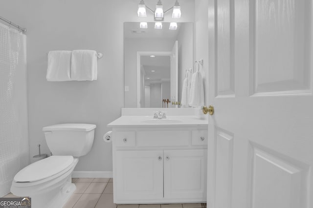 1304 Swallows Walk, Grayson, GA 30017 - full bath featuring vanity, tile patterned flooring, toilet, and baseboards