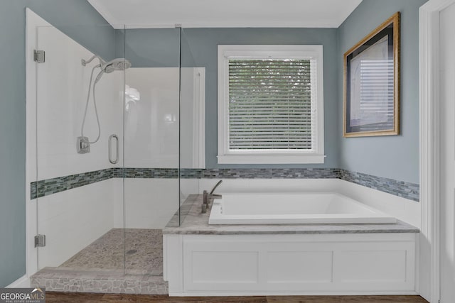 1304 Swallows Walk, Grayson, GA 30017 - bathroom with a garden tub and a shower stall