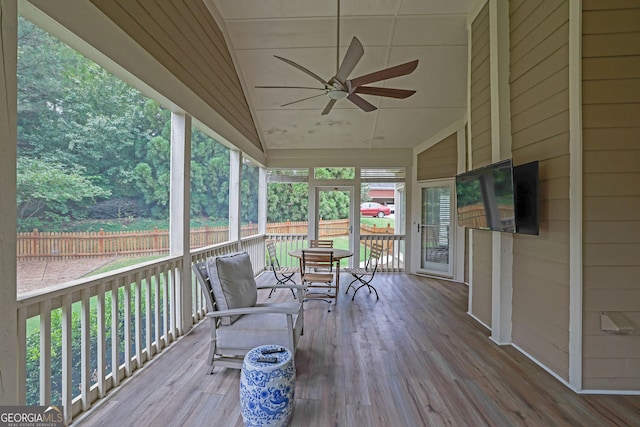 1304 Swallows Walk, Grayson, GA 30017 - deck featuring a ceiling fan