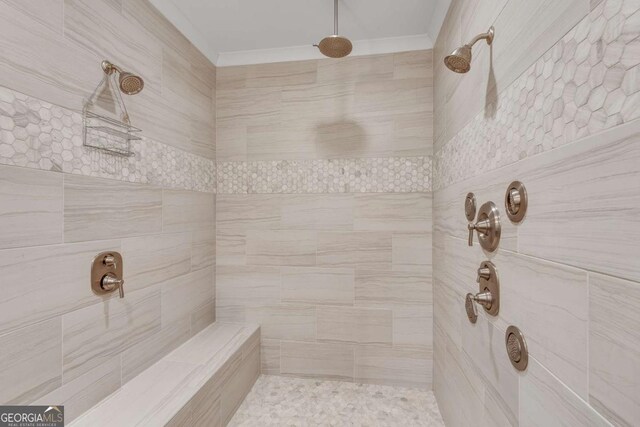 345 Glen Iris Dr NE Unit 3, Atlanta, GA 30312 - full bathroom with a tile shower and crown molding
