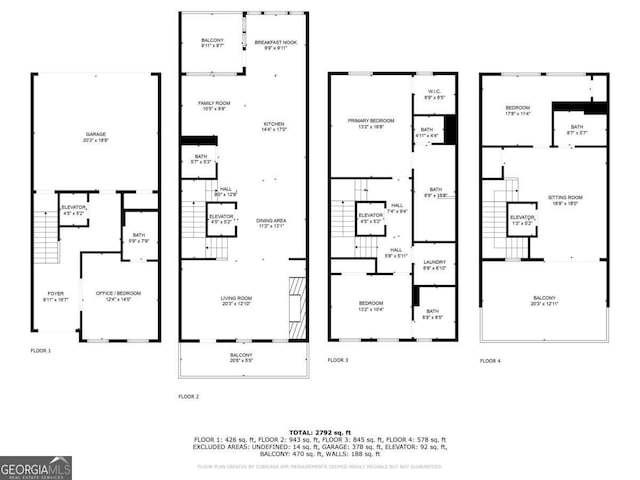 345 Glen Iris Dr NE Unit 3, Atlanta, GA 30312 - view of property floor plan