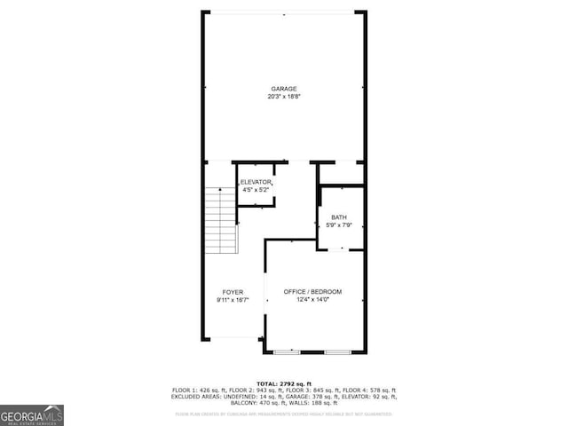 345 Glen Iris Dr NE Unit 3, Atlanta, GA 30312 - view of home floor plan