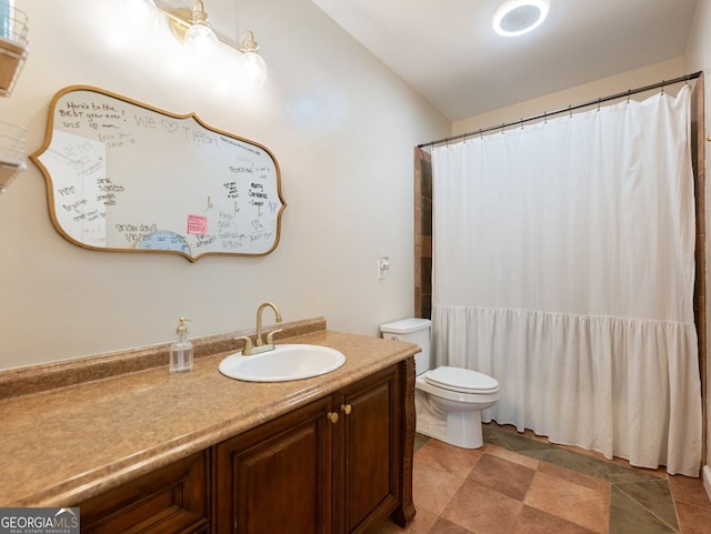 70 Baker Pond Ct, Jefferson, GA 30549 - bathroom with vanity, toilet, and a shower with shower curtain