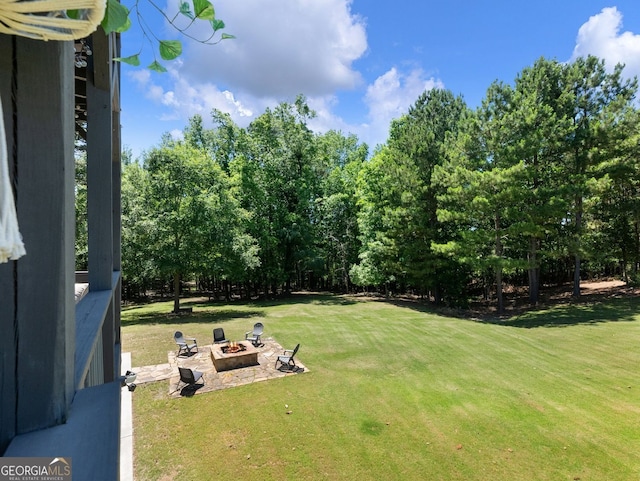 70 Baker Pond Ct, Jefferson, GA 30549 - view of green lawn featuring an outdoor fire pit