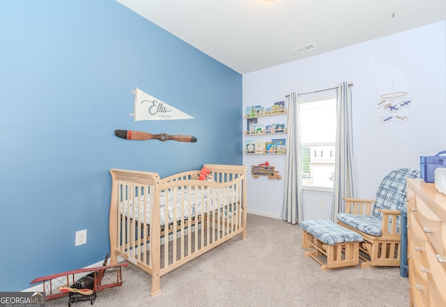 1243 Glenville Ct, Hoschton, GA 30548 - bedroom with carpet flooring, a nursery area, and baseboards