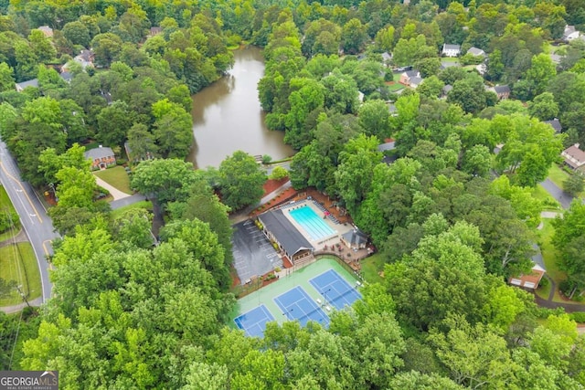 1540 Kinglet Ln, Marietta, GA 30062 - aerial view of a large body of water and a pool