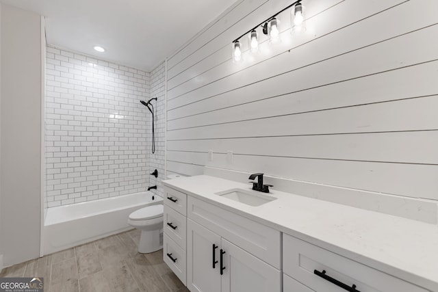 219 Fairview Dr, Morganton, GA 30560 - full bathroom with shower / washtub combination, vanity, and recessed lighting